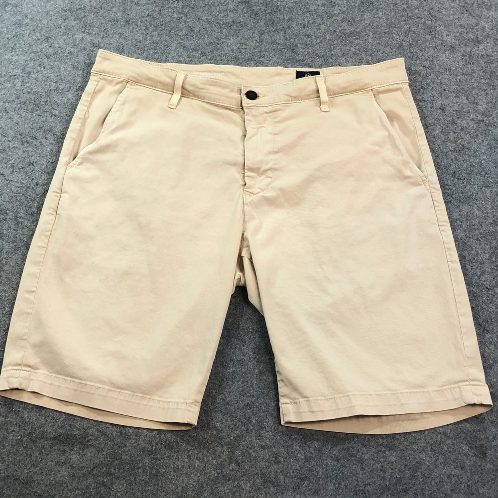 AG Adriano Goldschmied Mens The Griffin Short 36R (Fits 37) Beige Tailored Chino